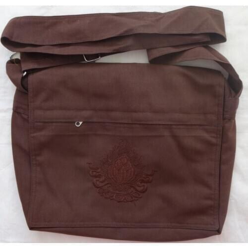 High quality Buddhist Monks shaolin abbot kung fu bags arhat canvas embroidery Buddhism lay Lohan bag coffee