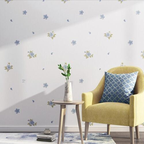 Wellyu Pastoral Style Small Floral Wallpaper Marriage House 3D Modern Minimalist Nonwoven Fabric Living Room Wallpaper Fresh