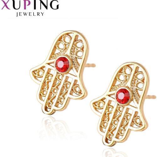 Xuping Jewelry Fashion Elegant Simple Hand Shape Earrings with Rhinestone for Women 27571