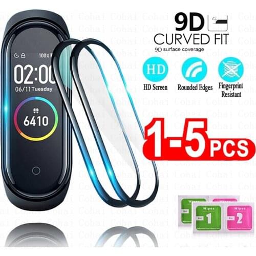 9D Glass for Xiaomi mi band 5 4 6 Soft Screen Protector Protective on Xiami Mi band band5 Miband5 Cover For Xiomi mi band 5 Film