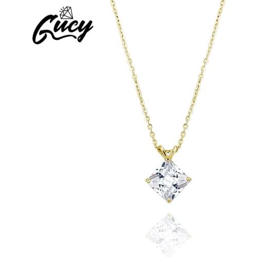 GUCY 1-2 Carat D Color Moissanite Pendant For Women 100% 925 Sterling Silver Wedding Party Fine Jewelry Gift