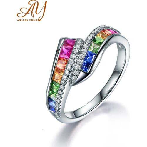 Anillos Yuzuk Silver 925 Jewelry Ring Trendy Luxury Gemstone Women Ring 925 Sterling Silver Rings Jewellery Weddings Party Gifts
