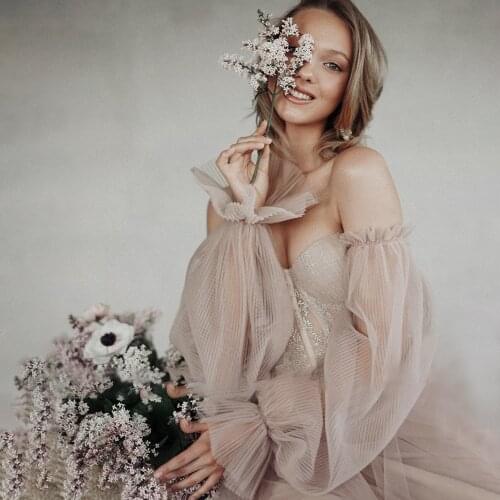 Berylove A line Prom Dress off Shoulder Sweetheart Long Party Dress Pleated Tulle Tiered Evening Dresses Vestidos Party Gown