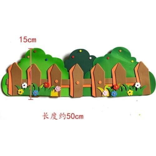 Animal Insect Stump Cartoon EVA Foam Railing Wood Bee Fence Flower Home Wall Sticker Kindergarten School Classroom Decoration