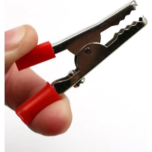 Hot 10pcs 50mm Plastic Handle Test Probe Metal Alligator Clips Connector Connect Socket Plug for Battery