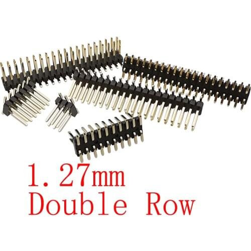 10Pcs SMD 1.27mm Pitch Double Row Male Pin Header Connector 1.27mm SMD Pinheader Plug 2x3/4/5/6/7/8/9/10/12/15/20/25/30/40/50Pin