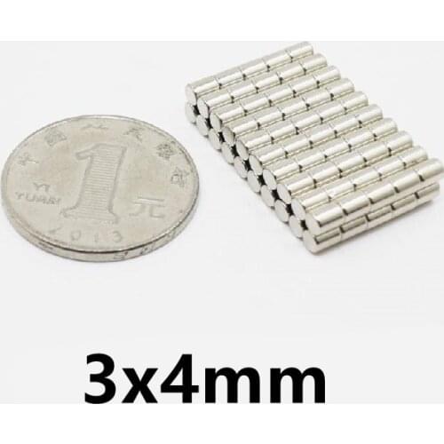 1000-3000Pcs 3x4 mm mini magnet 3x4mm 3mmx4mm high-strength rare earth permanent magnet 3*4 Super strong neymium magnets 3x4 mm