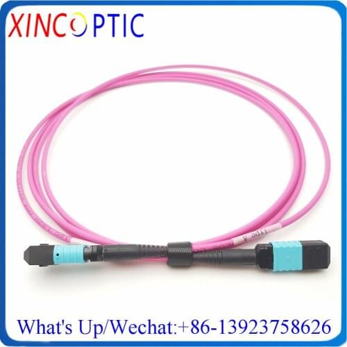 12C MPO OM4 Male Fiber Patch Cord,12F 1M MPOUPC Male to Male 12Cores Fiber Patch Cable Jumper Multimode Patch Cord Trunk Cable