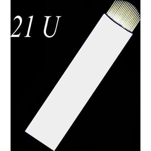 200 pcs U 21 Tattoo Needles MICROBLADING Blades Permanent Makeup EYEBROW Manual Pen Machine Pin 3D Embroidery Needle