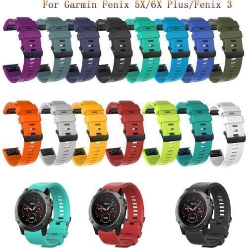 26mm Smart Watch Band Straps For Garmin Fenix 6X 5X Pro 3 3HR Quick Release Strap For Garmin Soft Silicone Wrist Straps Bracelet