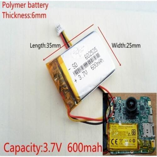 3.7V 600mAh 602535 Lithium Polymer Li-Po li ion Rechargeable Battery cells For Mp3 MP4 MP5 GPS mobile bluetooth