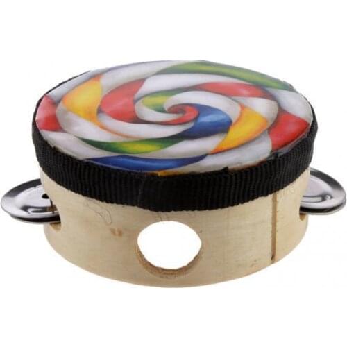 4'' Handmade Lollipop Tambourine Drum Percussion Instruments Educational Toy