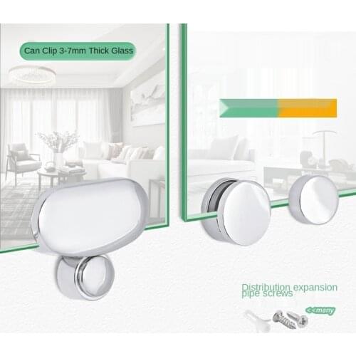 4 Pcs Bathroom Mirror Glass Mirror Hinger Fixed Accessories Advertising Plate Glass Clamp Fixed Clip Mirror Mirror Fixed Fitting