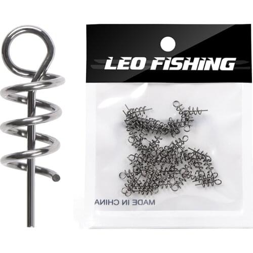 50Pcs/Lot Spring Lock Pin Crank Hook Fishing Connector Stainless Steel Swivels Soft Bait Accessories Lure Fishing Spring Pin