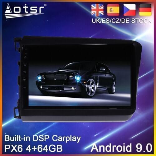 Android 9.0 PX6 64G Car DVD Player GPS Navigation For Honda Civic 9 2011-2015 Car Auto Radio Stereo Multimedia Player HeadUnit