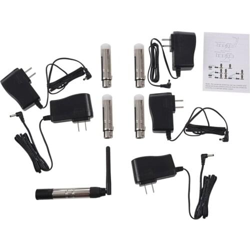 5 pcs DMX512 DMX Dfi DJ 2.4G Wireless 1 Transmitter and 4 Tricolor LED Indicators Receiverr For DJ LED Lighting Control