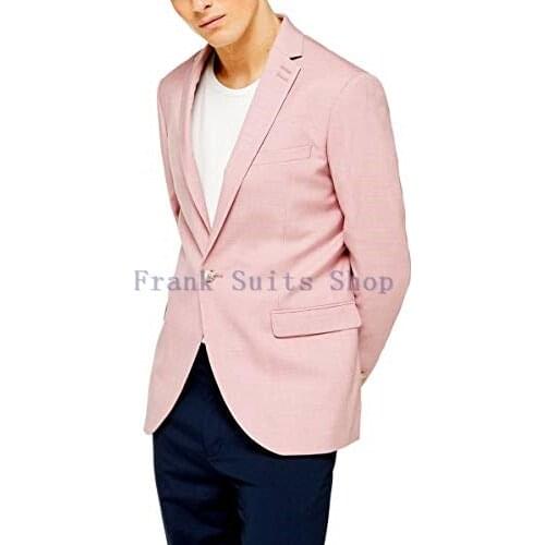Spring Autumn Pink Men Blazer 2021 Casual Business Notch Lapel Slim Fit Suit jacket Male Plus Size XS-5XL Blazer Masculino