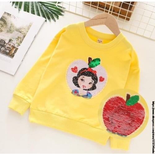 Girl Childrens Sweater 2021 New Long-Sleeved Spring and Autumn Print Sofia princess Fashion Girls Middle and Small