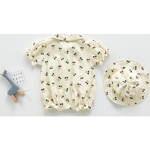 Baby newborn summer clothes 100% cotton romper+cap infant boy girl clothing 0-24 months baby outfits party birthday outfits kids