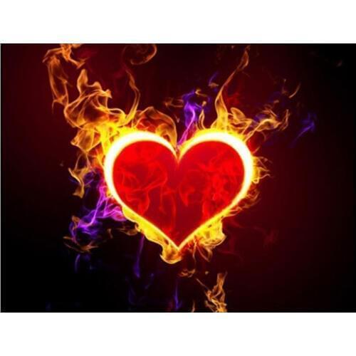 Home Diamond Embroidery Flame Heart Square&Round Drill Handmade 5D Diy Diamond Painting Cross Stitch Diamond Mosaic Craftwork
