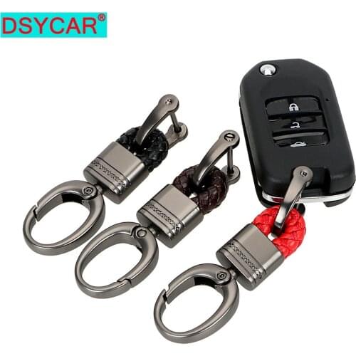 DSYCAR 1Pcs Microfiber Leather Strap Weave Rope Keychain Woven Lanyard Key Chain Key Rings Gift with Special Screwdriver