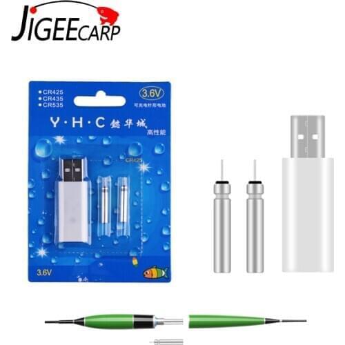 JIGEECARP Electronic Fishing Float LED Rechargeable CR425 Battery Set Match USB Charger Devices Fishing Float Accessories