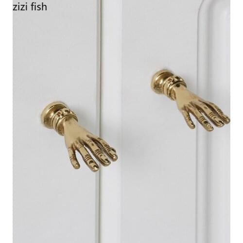 European Luxury Brass Hand Handle Modern Brass Drawer Shoe Cabinet Metal Handle Window Bedroom Background Wall Decoration Crafts