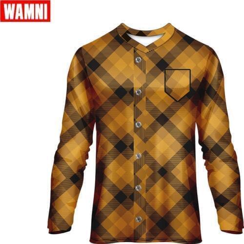 WAMNI Man 3D Cosplay Shirt Sports V-Neck Tee Running Football Jerseys Quick drying Polyester Harajuku Loose Long Sleeve Tshirt