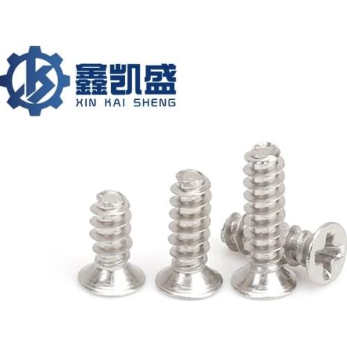 GB846-B M2-M3 Environmental Friendly Nickel Plated Cross Countersunk Head Flat Tail Self Tapping Screw Flat Head Screw 100PCS