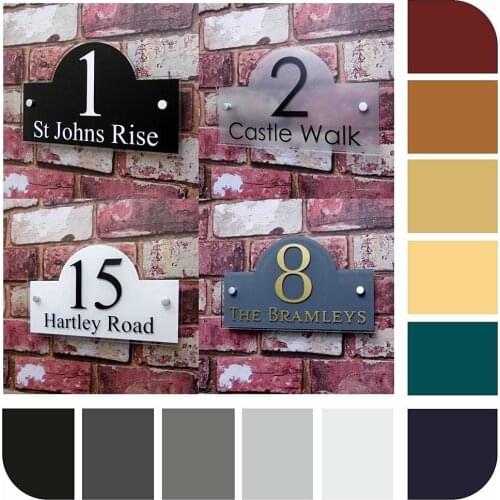 House number Details about House Sign Name Address Plate "bridge" shape door number plates property name Door sign