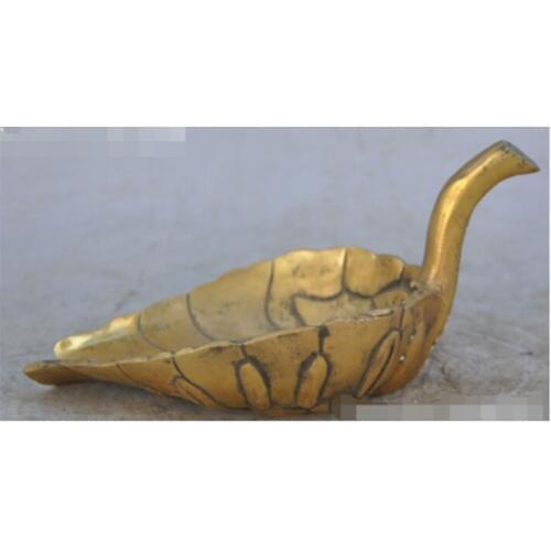 S0533 China Folk Art copper Bronze Lucky Tree leaf Oil lamps Candlesticks Block statue