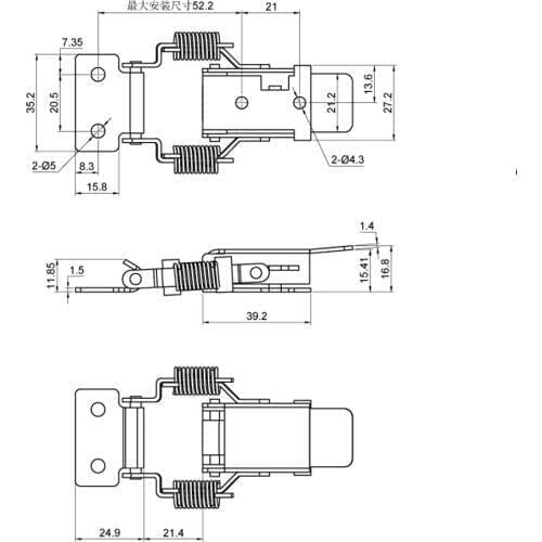 Stainless Steel Locker Hatch Deck Toggle Adjustable Latch Clamp Fastener