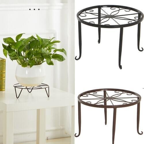 Creative Round Wrought Iron Potted Stander Flower Shelf Flower Pot Holder Balcony Garden Basion Display Shelf Plant Rack