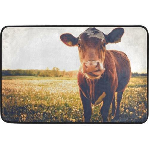 2018 Lovely Cows Print Carpets Non-slip Kitchen Rugs for Home Living Room Floor Mats 40x60cm with Back Rubber Dot