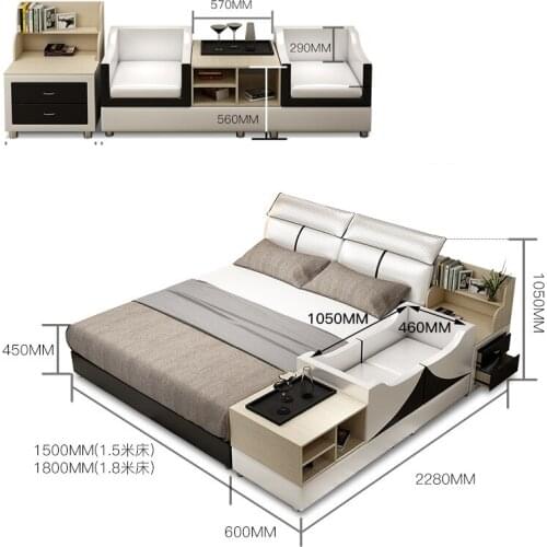 Real Genuine cow leather bed Soft Beds Bedroom camas lit muebles de dormitorio yatak mobilya quarto unique designer кровать двус