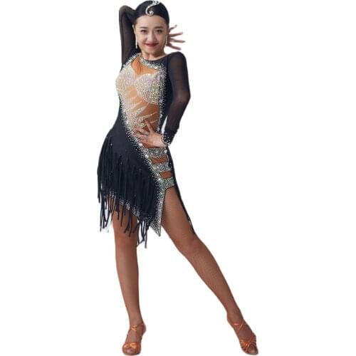 L-2054 New tailored competition Latin tassels dress new national standard high quality Latin american dresses for adult women