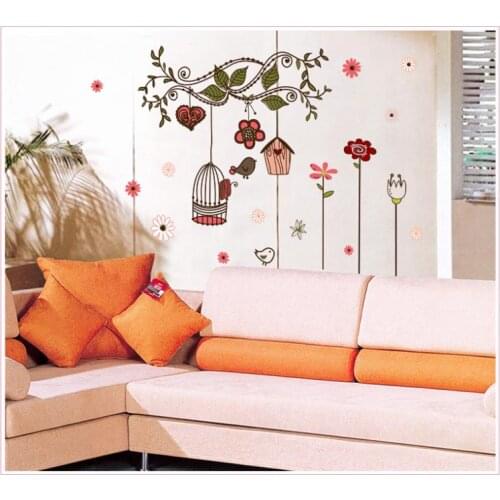 The little birds nest zy7102 PVC wall post 7096 bedroom a sitting room cartoon children room not free shipping