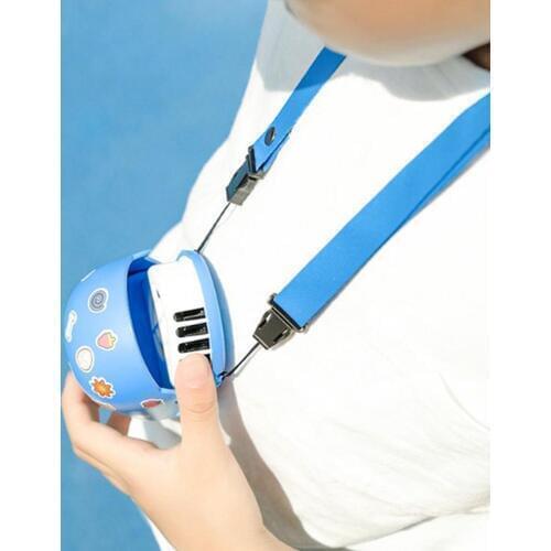 Bcase Portable Mini Neck Fan 3 Speeds Kids Neckband Fan USB Rechargeable Personal Air Cooling Fan Gift for Children Air Cooler