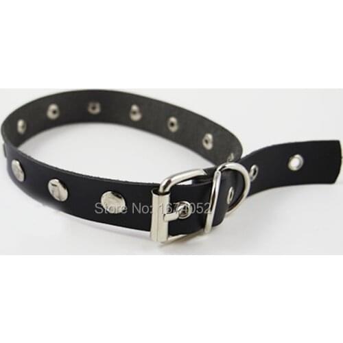 Fashion Harajuku Punk Pastel Goth Cosplay 100% Handcrafted Plain Choker Rivets Stud Leather Collar Necklace