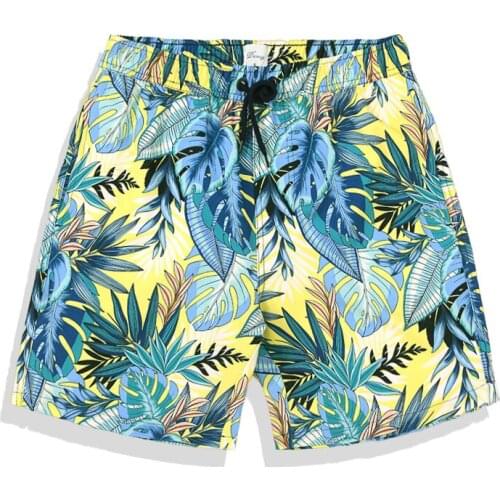 NEW tree leaf men beach shorts sexy swimwear 2021 men gym sports swim trunk surf swimsuits men loose swimming pool bikini shorts