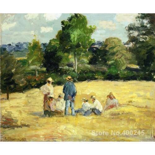 Online Art Gallery Camille Pissarro Handmade oil paintings Resting Harvesters, Montfoucault High quality