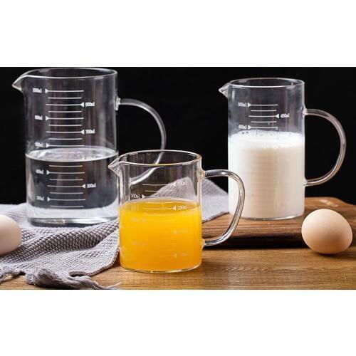 OTHERHOUSE 350/500ML High Borosilicate Glass Measuring Cup Drinkware Milk Measure Transparent Cup Jug Measuring Tool For Baking
