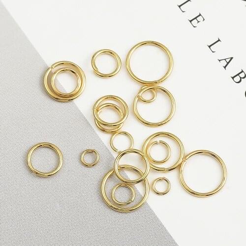 18K Gold 100Pcs/Pack 3 4 5 6 7 8mm open jump rings For Making Connector Earrings Bracelet Jewelry Findings Accessories