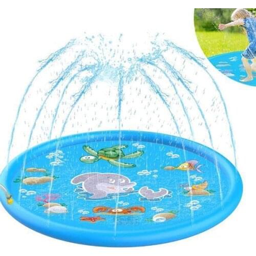 Sprinkler Splash Play Mat Summer Outdoor Garden Lawn Sea Animal Inflatable Cold Water Spray Kids Sprinkler Interactive Play Game