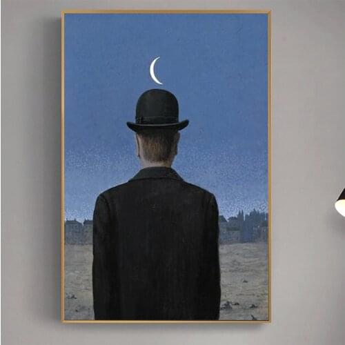 Rene Magritte Surrealism Classic Artwork Reproductions Canvas Painting Posters and Print Wall Art Pictures for Living Room Decor