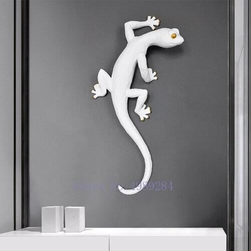 Modern Resin Simulation Animal Gecko Reptile Background Wall Three-dimensional Decoration Hanging Decorations Furnishings