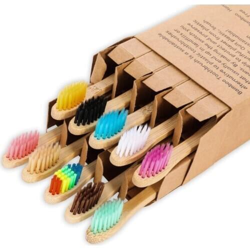 Biodegradable Bamboo Toothbrush Soft Bristles Eco Friendly Natural Wooden Vegan Organic Bamboo Charcoal Tooth Brush for Adult
