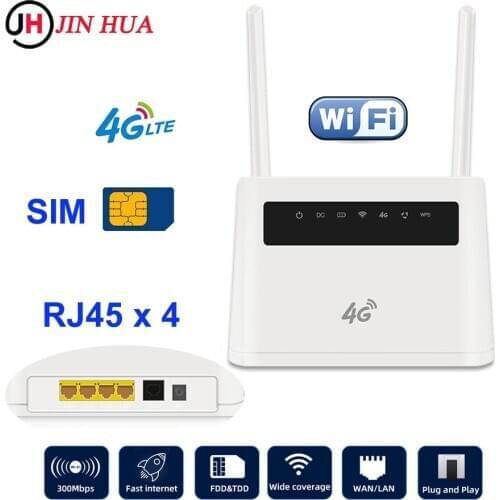 Unlocked CPE 300Mbps VPN 4G Router lte Modem Dongle Sim Card 4g Wifi Hotspot external antenna PK Huawei B525S-65a Tenda Router