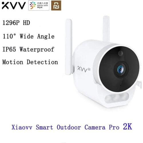 Xiaovv Smart Camera Pro 2K 1296P HD WiFi Video Webcam 110° Wide Angle IP65 Infrared Night Vision 3PCS LED Warning light Outdoor