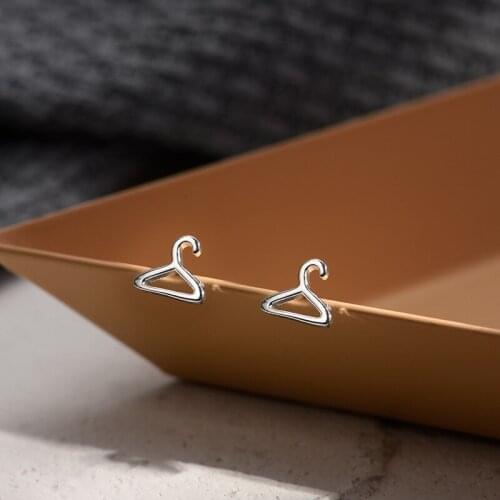 Coat Hanger Stud Earrings For Women Korean Fashion Mini Small Geometry Ear Bone Nails Simple Student Party Female Jewelry Trend